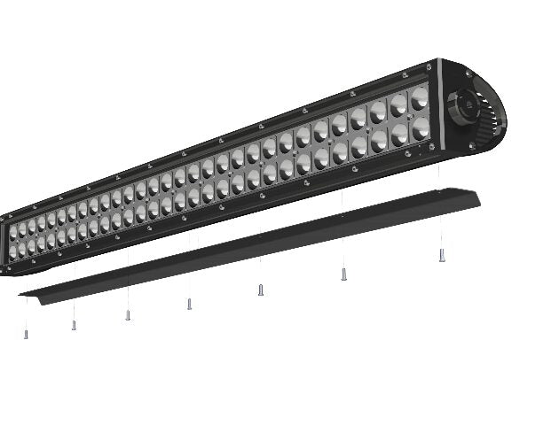 ZROADZ Noise Cancelling Wind Diffuser, Black, Aluminum Compatible with 50 Inch Straight Double Row LED Light Bar (Z330050S)