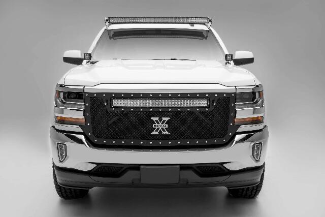 ZROADZ Front Roof LED Mounting Bracket - Compatible w/ 2014-2018 Chevrolet Silverado 1500 - to Mount (1) 50 Inch ZROADZ or similar style Curved LED Light Bar (Not Included) - PN #Z332081, Black