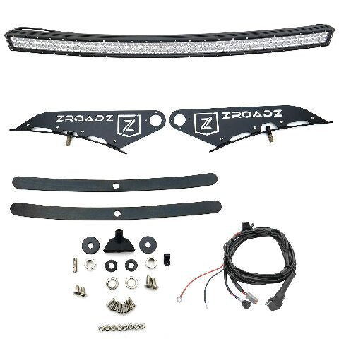 ZROADZ Front Roof Mounted LED Bar Kit - Compatible w/ 2014-2018 Chevrolet Silverado 1500 Complete Kit with Mounting Brackets, 50 Inch Curved Zroadz Led light bar & Wiring Harness- PN #Z332081-KIT-C