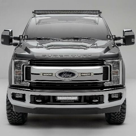 ZROADZ Front Roof LED Mounting Bracket - Compatible w/ 2017-2022 All Ford F-250, F-350, F-450, F-550 - to Mount (1) 52" or Similar Style Straight LED Light Bar (Not Included) - PN #Z335171