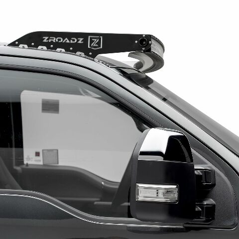 ZROADZ Front Roof Mounted LED Bar Kit - Compatible w/ 2017-2022 ALL Ford F-250, F-350, F-450, F-550 Complete Kit with Mounting Brackets, 52" Curved Zroadz Led bar & Wiring Harness- PN #Z335471-KIT