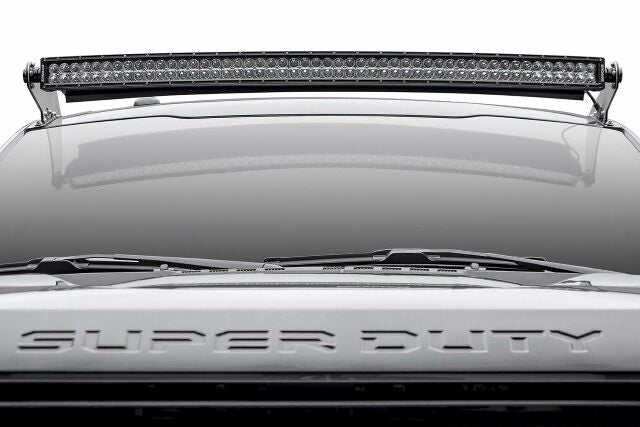 ZROADZ Front Roof Mounted LED Bar Kit - Compatible w/ 2017-2022 ALL Ford F-250, F-350, F-450, F-550 Complete Kit with Mounting Brackets, 52" Curved Zroadz Led bar & Wiring Harness- PN #Z335471-KIT