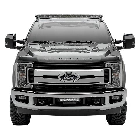 ZROADZ Front Roof Mounted LED Bar Kit - Compatible w/ 2017-2022 ALL Ford F-250, F-350, F-450, F-550 Complete Kit with Mounting Brackets, 52" Curved Zroadz Led bar & Wiring Harness- PN #Z335471-KIT