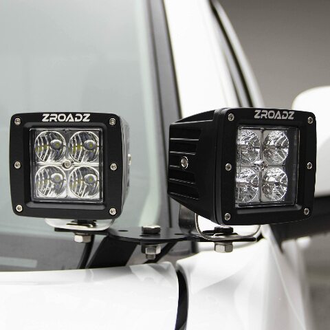 ZROADZ Hood Hinge Adapter Plate to mount (4) 3 Inch LED Pod Lights to Hood Hinge Bracket - PN #Z360002, Black
