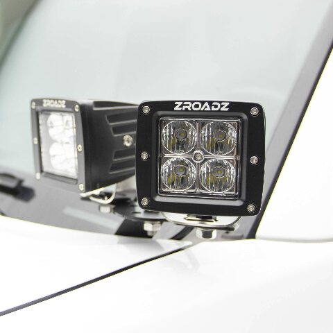 ZROADZ Hood Hinge Adapter Plate to mount (4) 3 Inch LED Pod Lights to Hood Hinge Bracket - PN #Z360002, Black