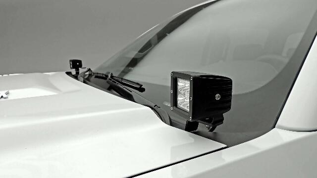 ZROADZ Ditch Hood Hinge LED Mounting Bracket - Compatible w/ 2015-2019 Chevy Silverado 2500 3500 - to Mount (2) 3 Inch LED Pod Lights - Mild Steel Gloss Black - Bolt-On Easy Installation - PN #Z361221