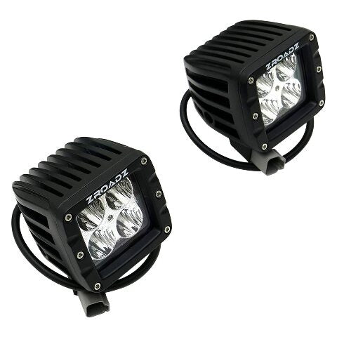 ZROADZ Ditch Hood Hinge LED Kit - Compatible w/ 2015-2019 Chevy Silverado 2500 3500 - Incl. (2) 3 Inch LED Pod Lights - Mild Steel Gloss Black Finish - Bolt-On Easy Installation - PN #Z361221-KIT2