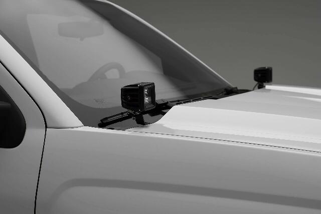 ZROADZ Ditch Hood Hinge LED Mounting Bracket - Compatible w/ 2014-2018 GMC Sierra 1500 - to Mount (2) 3 Inch LED Pod Lights - Mild Steel Gloss Black - Bolt-On Easy Installation - PN #Z362081