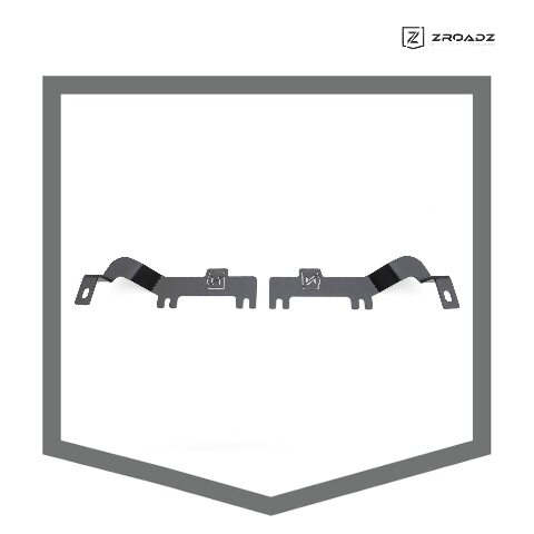 ZROADZ Ditch Hood Hinge LED Mounting Bracket - Compatible w/ 2019-2022 Chevy Silverado 1500 - to Mount (2) 3 Inch LED Pod Lights - Mild Steel Gloss Black Finish - Bolt-On Installation - PN #Z362181