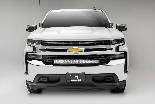 ZROADZ Ditch Hood Hinge LED Kit - Compatible w/ 2019-2022 Chevy Silverado 1500 - Incl. (2) 3 Inch LED Pod Lights - Mild Steel Gloss Black Finish - Bolt-On Easy Installation - PN #Z362181-KIT2
