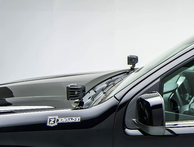 ZROADZ Ditch Hood Hinge LED Mounting Bracket - Compatible w/ 2015-2020 Chevy Colorado - to Mount (2) 3 Inch LED Pod Lights - Mild Steel Gloss Black Finish - Bolt-On Easy Installation - PN #Z362671