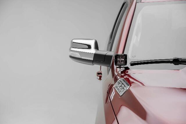 ZROADZ Ditch Hood Hinge LED Mounting Bracket - Compatible w/ 2019-2022 Ram Rebel - to Mount (2) 3 Inch LED Pod Lights - Mild Steel Gloss Black - Bolt-On Easy Installation - PN #Z364721