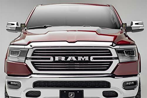 ZROADZ Ditch Hood Hinge LED Kit - Compatible w/ 2019-2022 Ram Rebel - Incl. (2) 3 Inch LED Pod Lights - Mild Steel Gloss Black Finish - Bolt-On Easy Installation - PN #Z364721-KIT2