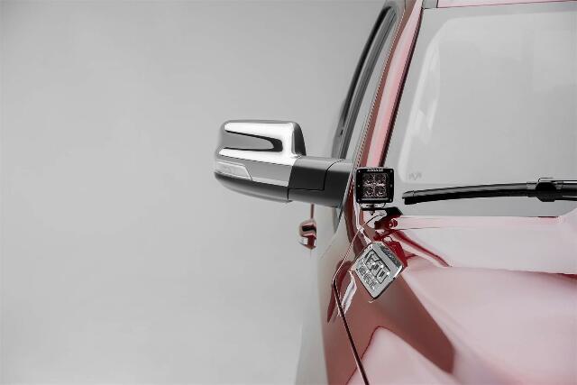 ZROADZ Ditch Hood Hinge LED Kit - Compatible w/ 2019-2022 Ram Rebel - Incl. (2) 3 Inch LED Pod Lights - Mild Steel Gloss Black Finish - Bolt-On Easy Installation - PN #Z364721-KIT2