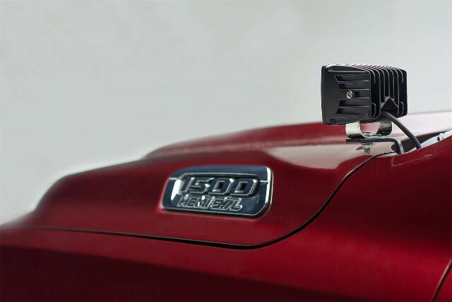 ZROADZ Ditch Hood Hinge LED Kit - Compatible w/ 2019-2022 Ram Rebel - Incl. (2) 3 Inch LED Pod Lights - Mild Steel Gloss Black Finish - Bolt-On Easy Installation - PN #Z364721-KIT2