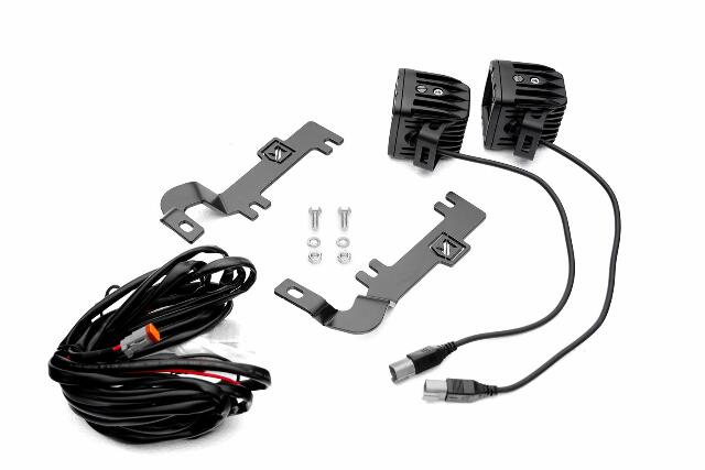 ZROADZ Ditch Hood Hinge LED Kit - Compatible w/ 2019-2022 Ram Rebel - Incl. (2) 3 Inch LED Pod Lights - Mild Steel Gloss Black Finish - Bolt-On Easy Installation - PN #Z364721-KIT2