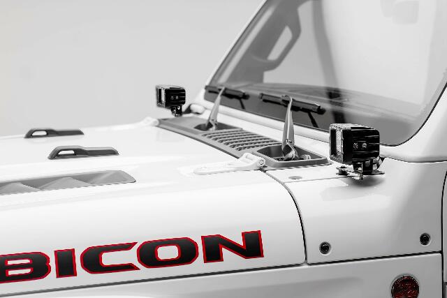 T-Rex Grilles ZROADZ Ditch Light Bracket - Compatible w/ Jeep JL, Gladiator - to Mount (2) 3 Inch LED Pod Lights - Mild Steel Gloss Black Finish - Bolt-On Easy Installation - PN #Z364941