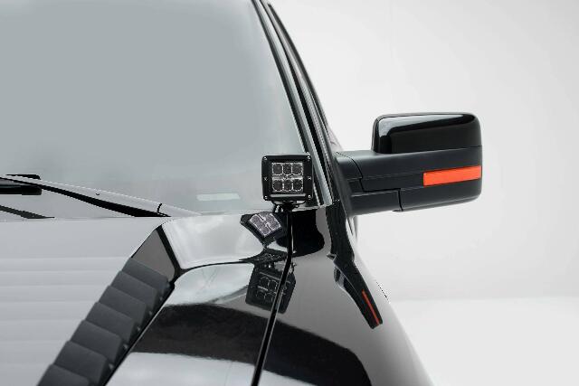 ZROADZ Z365601 Black Hood Hinges A-Pillar LED Mount 2010-2014 FORD F150-RAPTOR