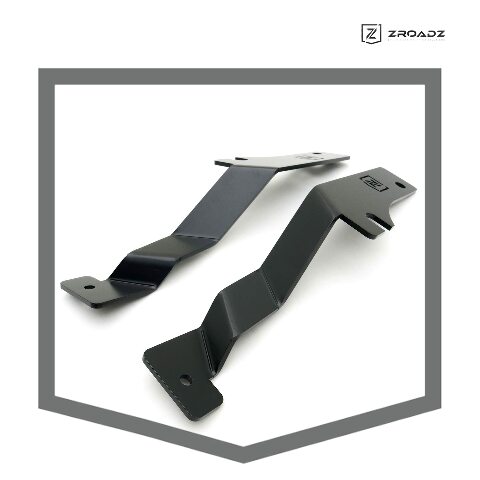 ZROADZ Ditch Hood Hinge LED Mounting Bracket - Compatible w/ 2017-2021 Ford F150 Raptor - to Mount (2) 3 Inch LED Pod Lights - Mild Steel Gloss Black - Bolt-On Easy Installation - PN #Z365701