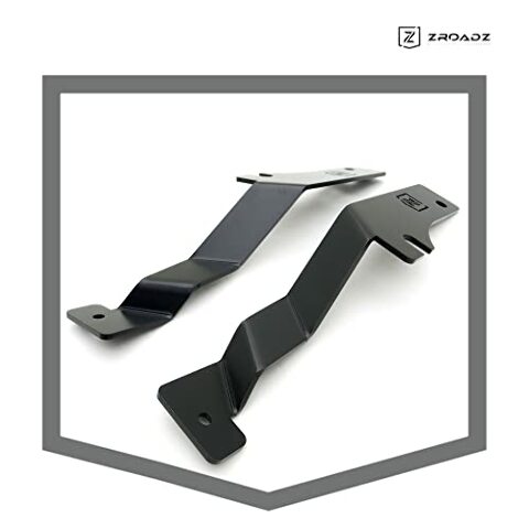 ZROADZ Ditch Hood Hinge LED Mounting Bracket - Compatible w/ 2017-2021 Ford F150 Raptor - to Mount (2) 3 Inch LED Pod Lights - Mild Steel Gloss Black - Bolt-On Easy Installation - PN #Z365701