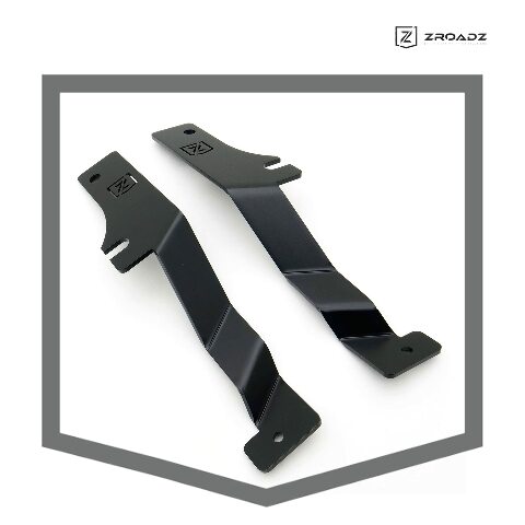 ZROADZ Ditch Hood Hinge LED Mounting Bracket - Compatible w/ 2017-2021 Ford F150 Raptor - to Mount (2) 3 Inch LED Pod Lights - Mild Steel Gloss Black - Bolt-On Easy Installation - PN #Z365701