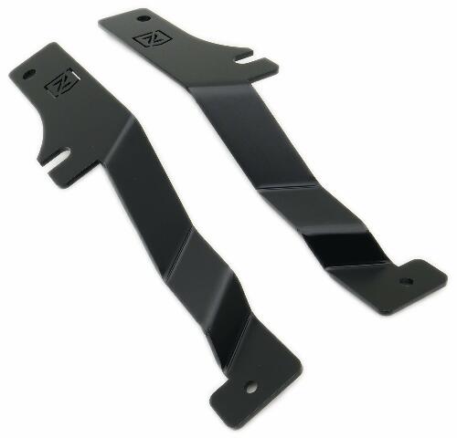 ZROADZ Ditch Hood Hinge LED Mounting Bracket - Compatible w/ 2017-2021 Ford F150 Raptor - to Mount (2) 3 Inch LED Pod Lights - Mild Steel Gloss Black - Bolt-On Easy Installation - PN #Z365701