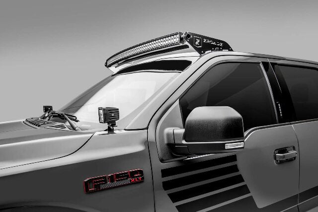 ZROADZ Ditch Hood Hinge LED Mounting Bracket - Compatible with Ford F150 - to Mount (2) 3 Inch LED Pod Lights - Mild Steel Gloss Black - Bolt-On Easy Installation - PN #Z365711 2018-2020