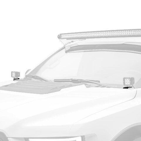 ZROADZ Ditch Hood Hinge LED Mounting Bracket - Compatible with Ford F150 - to Mount (2) 3 Inch LED Pod Lights - Mild Steel Gloss Black - Bolt-On Easy Installation - PN #Z365711 2018-2020