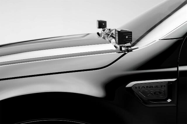 ZROADZ Ditch Hood Hinge LED Mounting Bracket - Compatible w/ 2019-2021 Ford Ranger - to Mount (2) 3 Inch LED Pod Lights - Mild Steel Gloss Black - Bolt-On Easy Installation - PN #Z365821