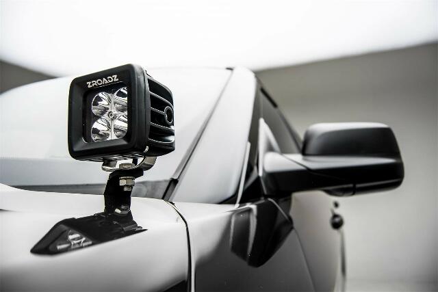 ZROADZ Ditch Hood Hinge LED Mounting Bracket - Compatible w/ 2016-2017 Ford Explorer - to Mount (2) 3 Inch LED Pod Lights - Mild Steel Gloss Black - Bolt-On Easy Installation - PN #Z366641
