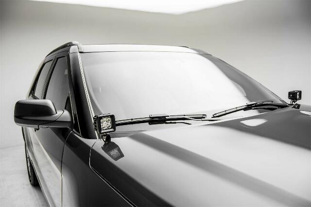 ZROADZ Ditch Hood Hinge LED Mounting Bracket - Compatible w/ 2016-2017 Ford Explorer - to Mount (2) 3 Inch LED Pod Lights - Mild Steel Gloss Black - Bolt-On Easy Installation - PN #Z366641