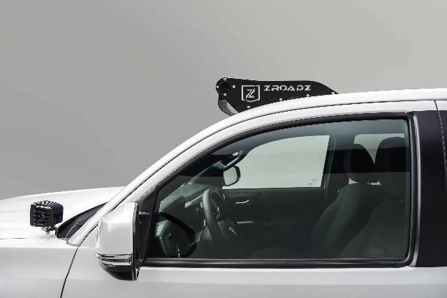 ZROADZ Ditch Hood Hinge LED Mounting Bracket - Compatible w/ 2016-2022 Toyota Tacoma - to Mount (2) 3 Inch LED Pod Lights - Mild Steel Gloss Black - Bolt-On Easy Installation - PN #Z369401