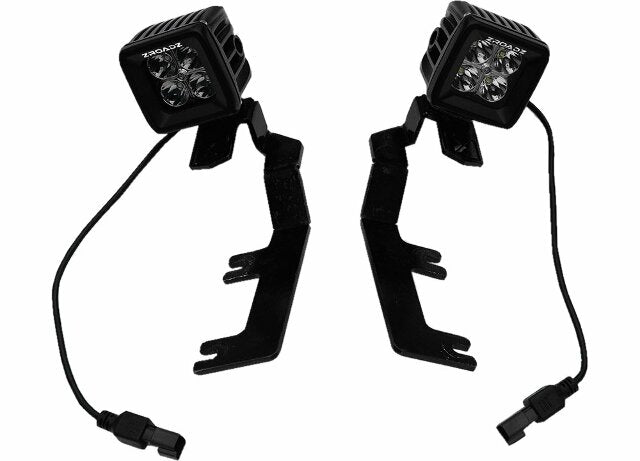 ZROADZ Ditch Hood Hinge LED Kit - Compatible w/ 2016-2022 Toyota Tacoma - Incl. (2) 3 Inch LED Pod Lights - Mild Steel Gloss Black Finish - Bolt-On Easy Installation - PN #Z369401-KIT2