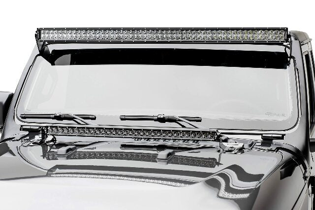 T-REX Jeep JL, Gladiator Front Roof LED Bracket to mount (1) 50 or 52 Inch Staight LED Light Bar - PN #Z374831