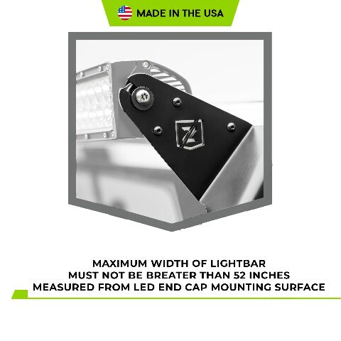 T-REX ZROADZ Z374831-BK2 Front Roof LED Bracket 2019-2022 Jeep Gladiator Black