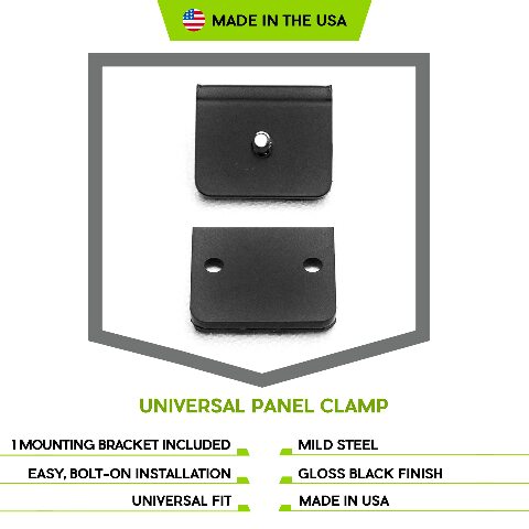 ZROADZ Universal Panel Clamp LED Bracket, Black, Mild Steel, Bolt-on, no drilling required, to mount (1) 3 Inch ZROADZ or similar style LED Pod Lights (Z390001)