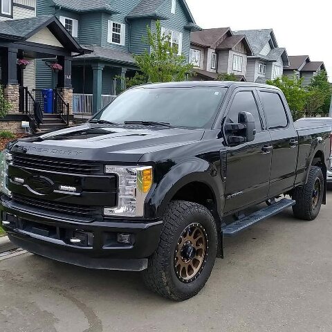 2017-2019 Ford Super Duty Lariat, King Ranch OEM Grille LED Kit with (2) 6 Inch LED Straight Single Row Slim Light Bars - PN #Z415471-KIT