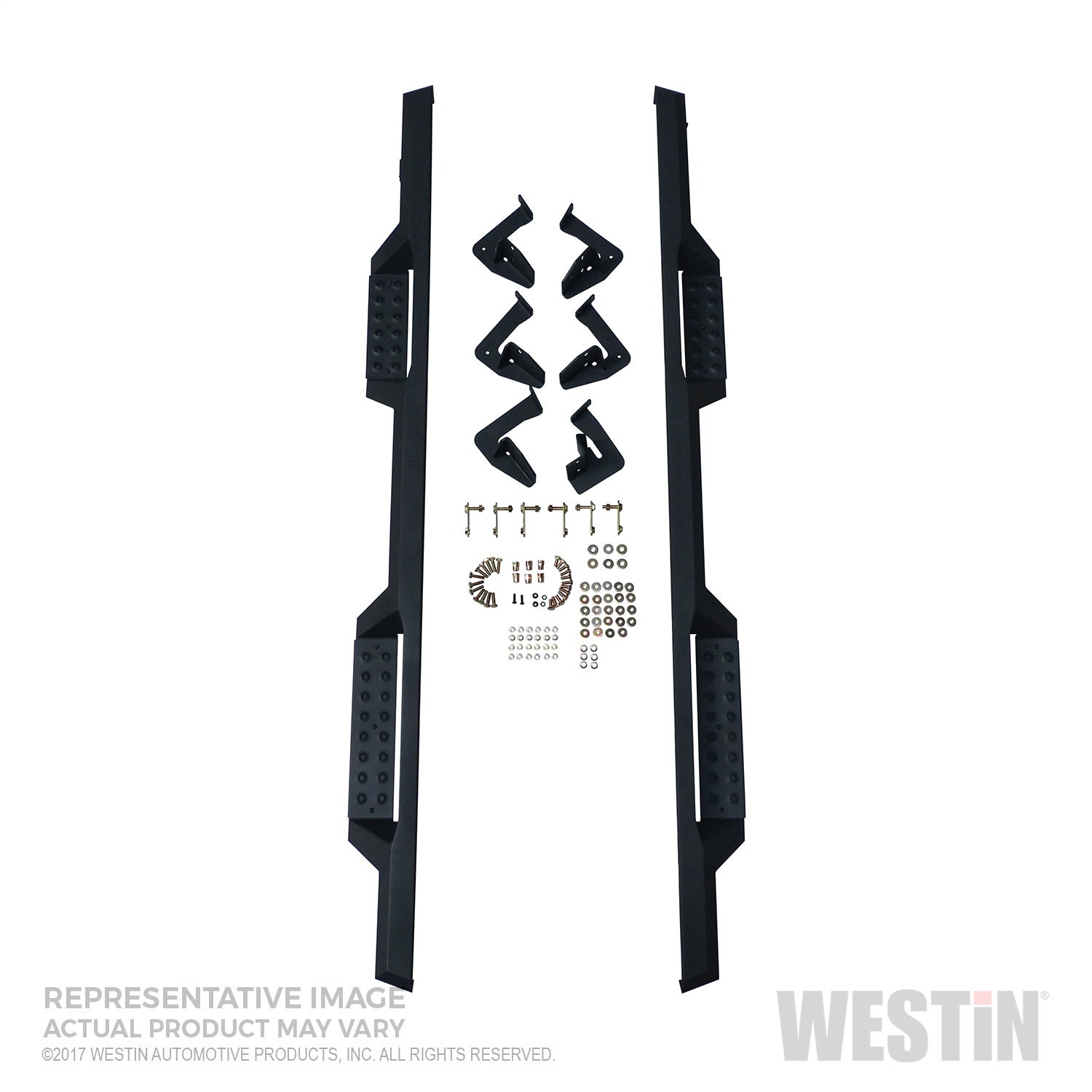 Westin 56-13945 HDX Drop Nerf Bars fits 2015-2025 F-150 2022-2025 F-150 Lightning 2017-2025 F-250 F-350 Crew Cab Textured Black Pair