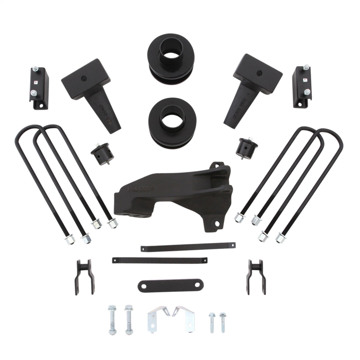 Pro Comp Suspension 62663K Level Lift Nitro Kit Lift Height 2.5 Inch Front 1 Inch Rear Coil Spring Spacers Lift Blocks w/U-Bolts Includes Track Bar Drop Bracket Level Lift Nitro Kit