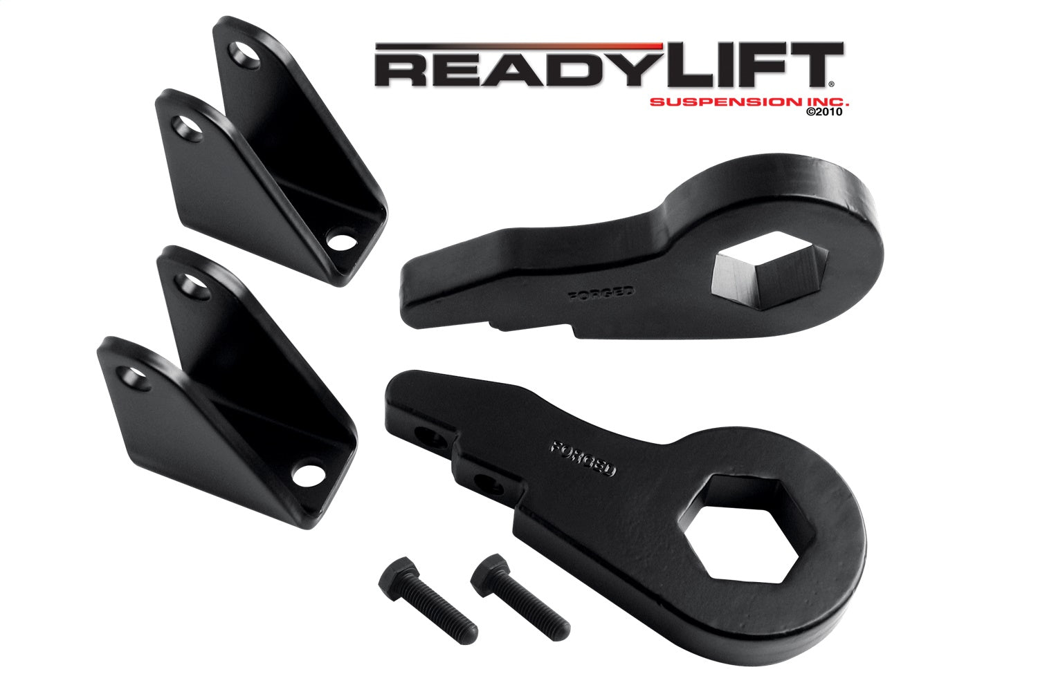 Readylift 66-3050 2.5" Front Leveling Kit W/ Forged Torsion Key - GM Full-Size Truck SUV 2000-2012, Black, For Tires Up to 33"
