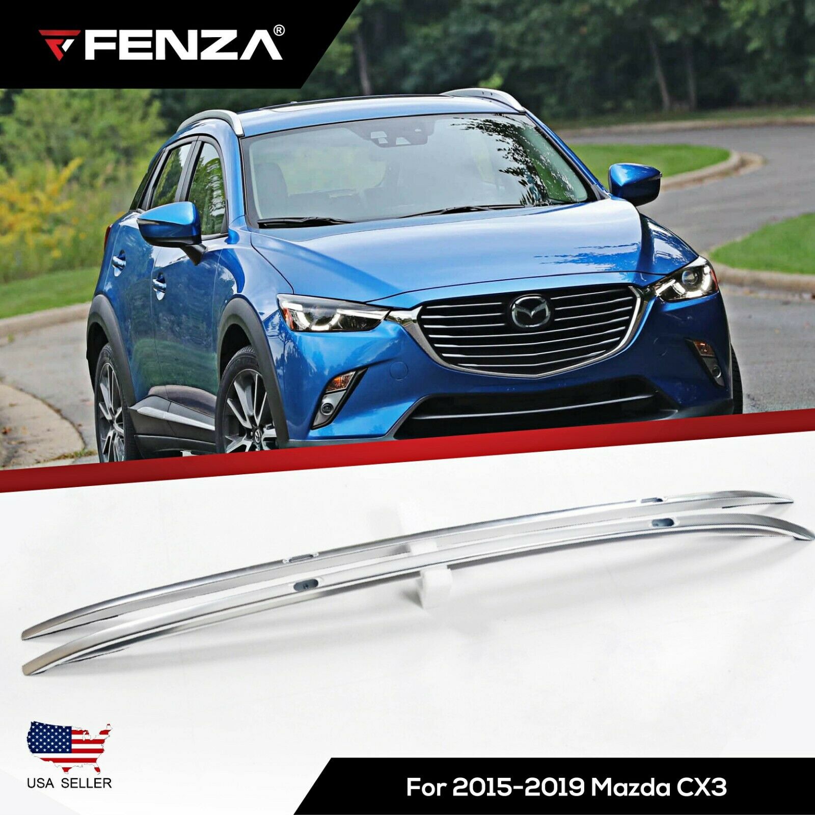 Fenza Roof Rails Compatible with Mazda CX-3 (2015–2022) – Aluminum OEM Style