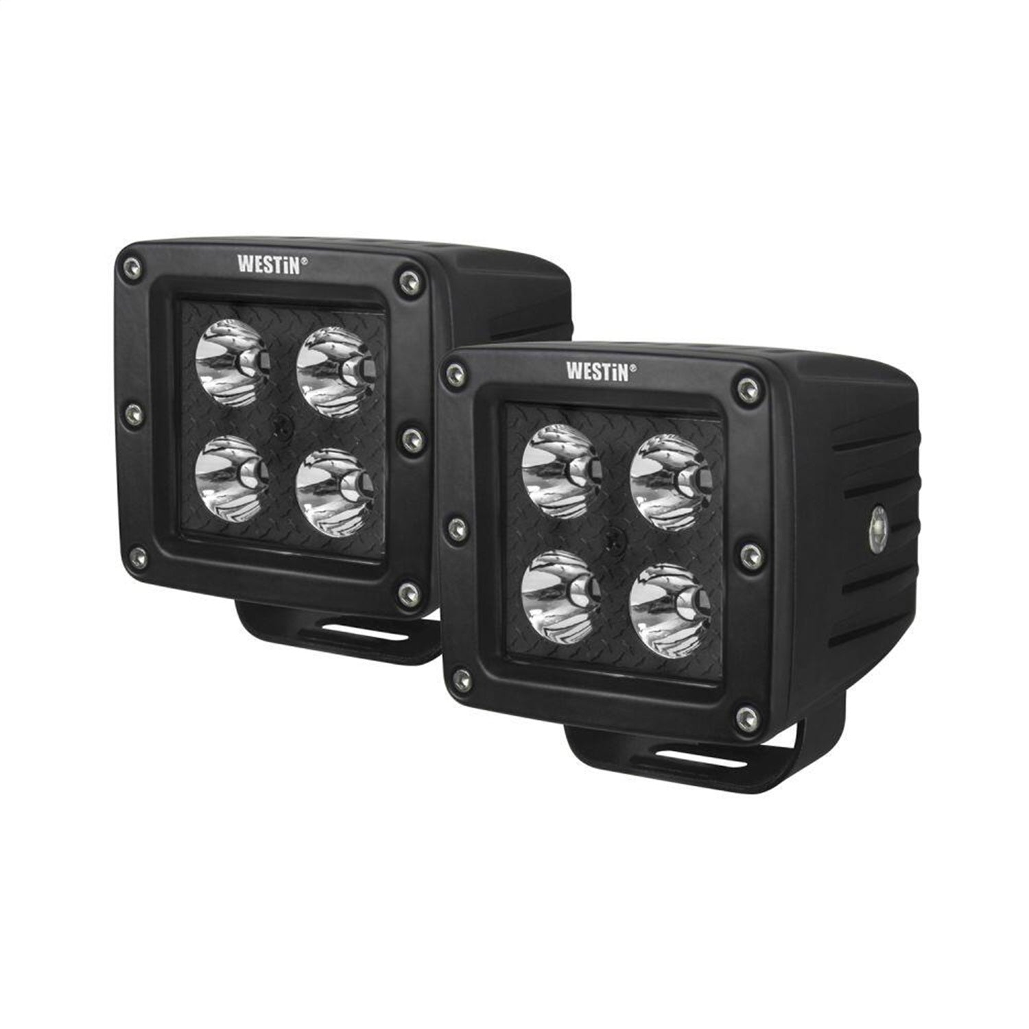 Westin 09-12205B-PR HyperQ B-FORCE LED Auxiliary Lights Flood Beam 3.2x3 in. 5W (Set of 2)
