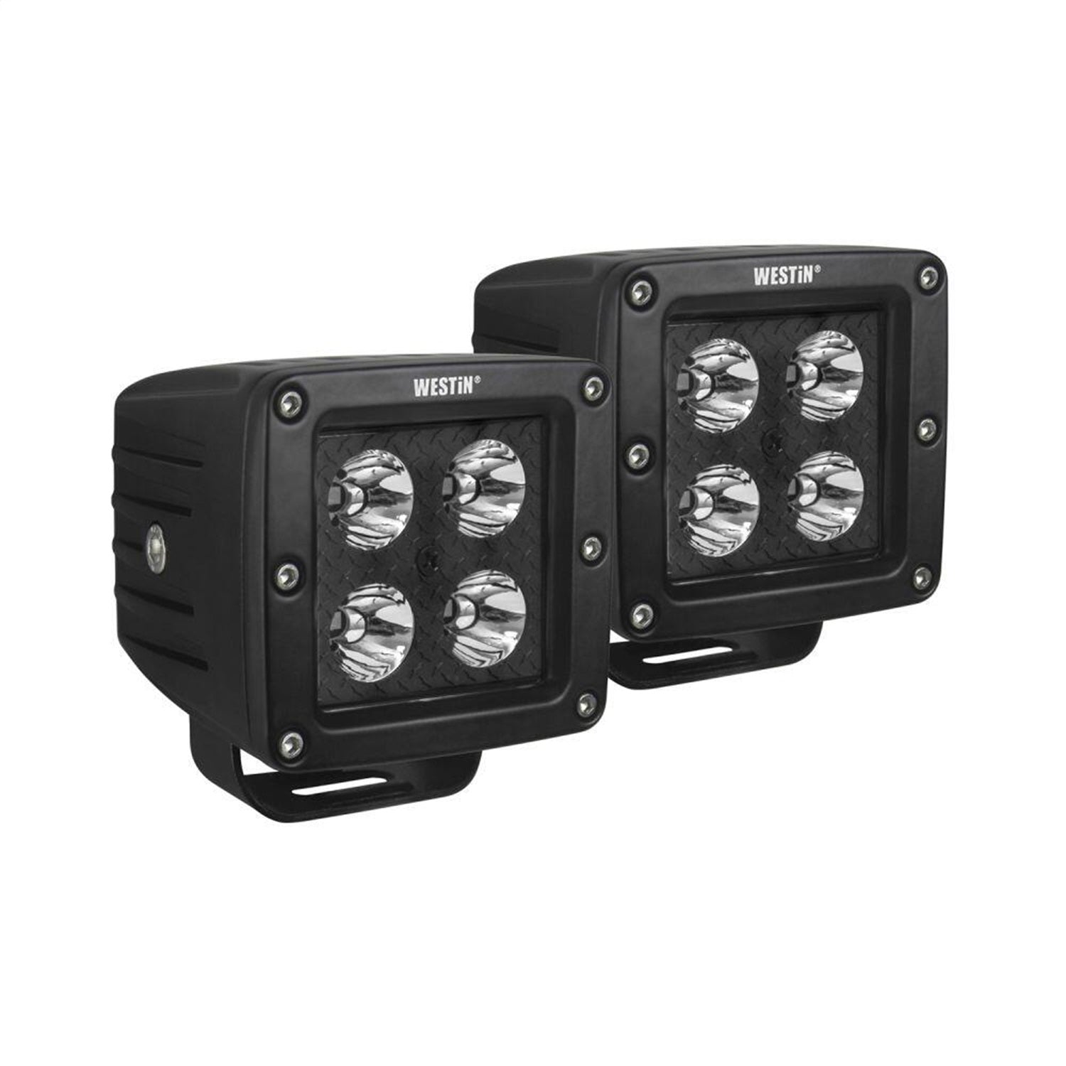 Westin 09-12205B-PR HyperQ B-FORCE LED Auxiliary Lights Flood Beam 3.2x3 in. 5W (Set of 2)