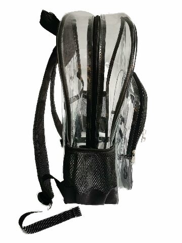 FENZA Clear School Bagpack Stadium Approved Waterproof for Concert Work Sport Event Heavy Duty PVC Transparent, Reinforced Straps & Front Accessory Pocket - Perfect for Security, & Sporting Events