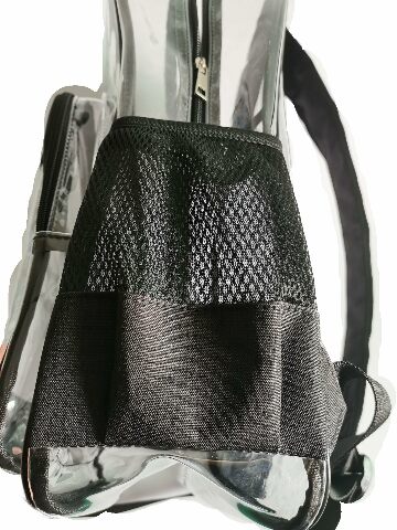 FENZA Clear School Bagpack Stadium Approved Waterproof for Concert Work Sport Event Heavy Duty PVC Transparent, Reinforced Straps & Front Accessory Pocket - Perfect for Security, & Sporting Events