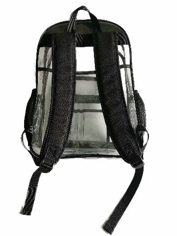FENZA Clear School Bagpack Stadium Approved Waterproof for Concert Work Sport Event Heavy Duty PVC Transparent, Reinforced Straps & Front Accessory Pocket - Perfect for Security, & Sporting Events