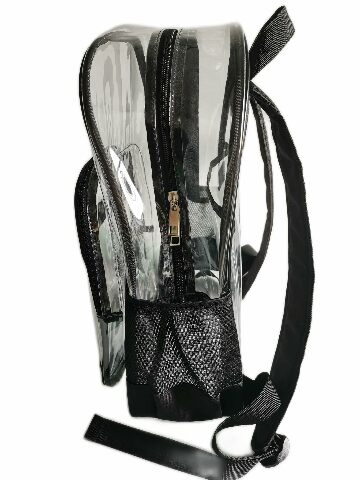 FENZA Clear School Bagpack Stadium Approved Waterproof for Concert Work Sport Event Heavy Duty PVC Transparent, Reinforced Straps & Front Accessory Pocket - Perfect for Security, & Sporting Events