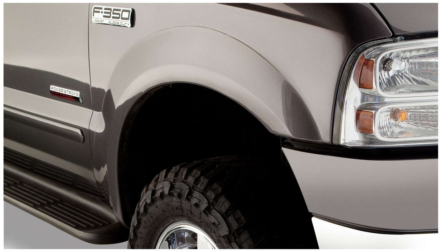 Bushwacker 20039-02 Black OE-Style Smooth Finish Front Fender Flares for 1999-2010 Ford F-250 Super Duty; 1999-2007 F-350 to F-550 Super Duty