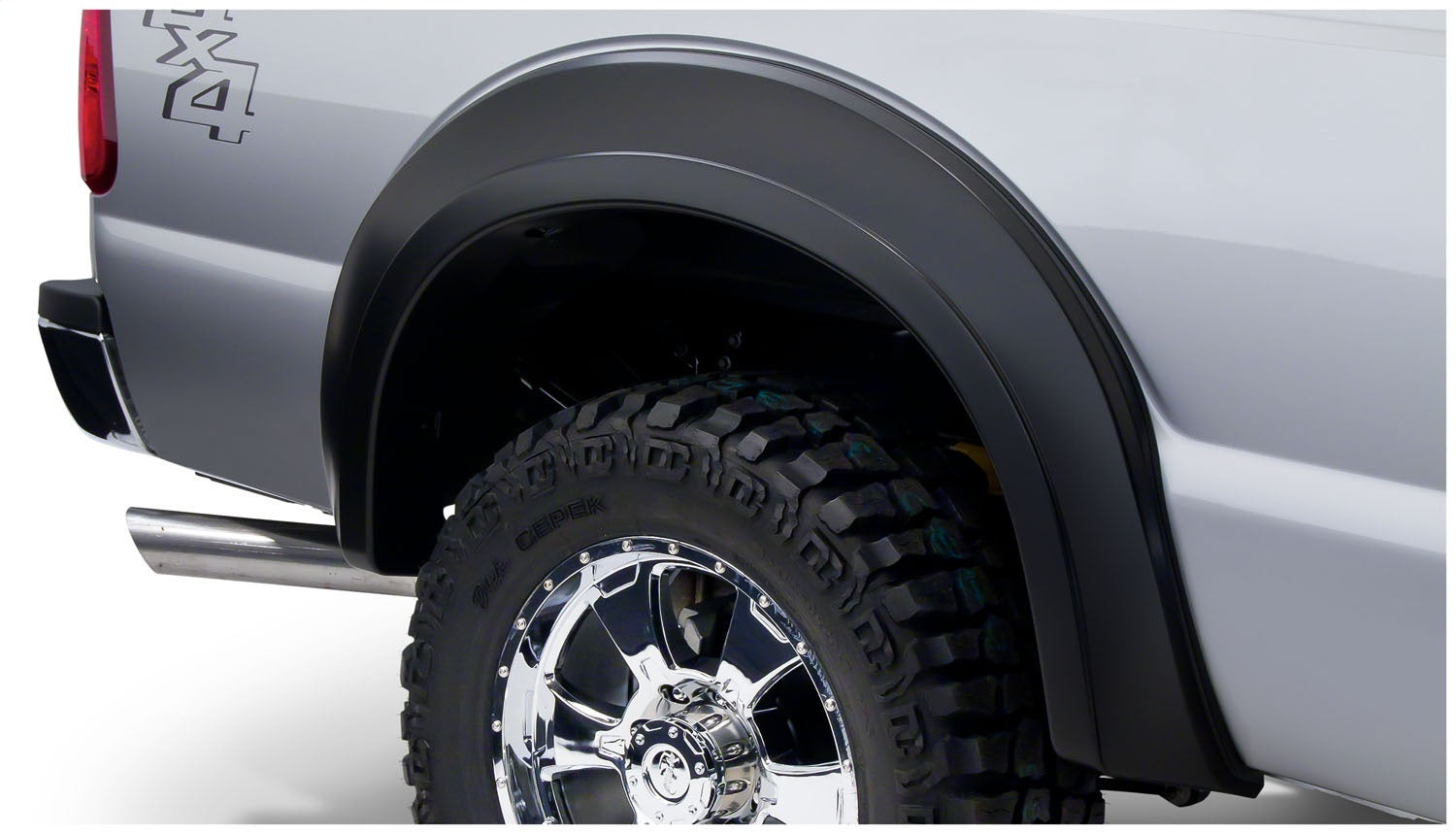 Bushwacker 20086-02 Black Extend-A-Fender Style Smooth Finish Rear Fender Flares for 2011-2016 Ford F-250 & F-350 Super Duty (Excludes Dually)