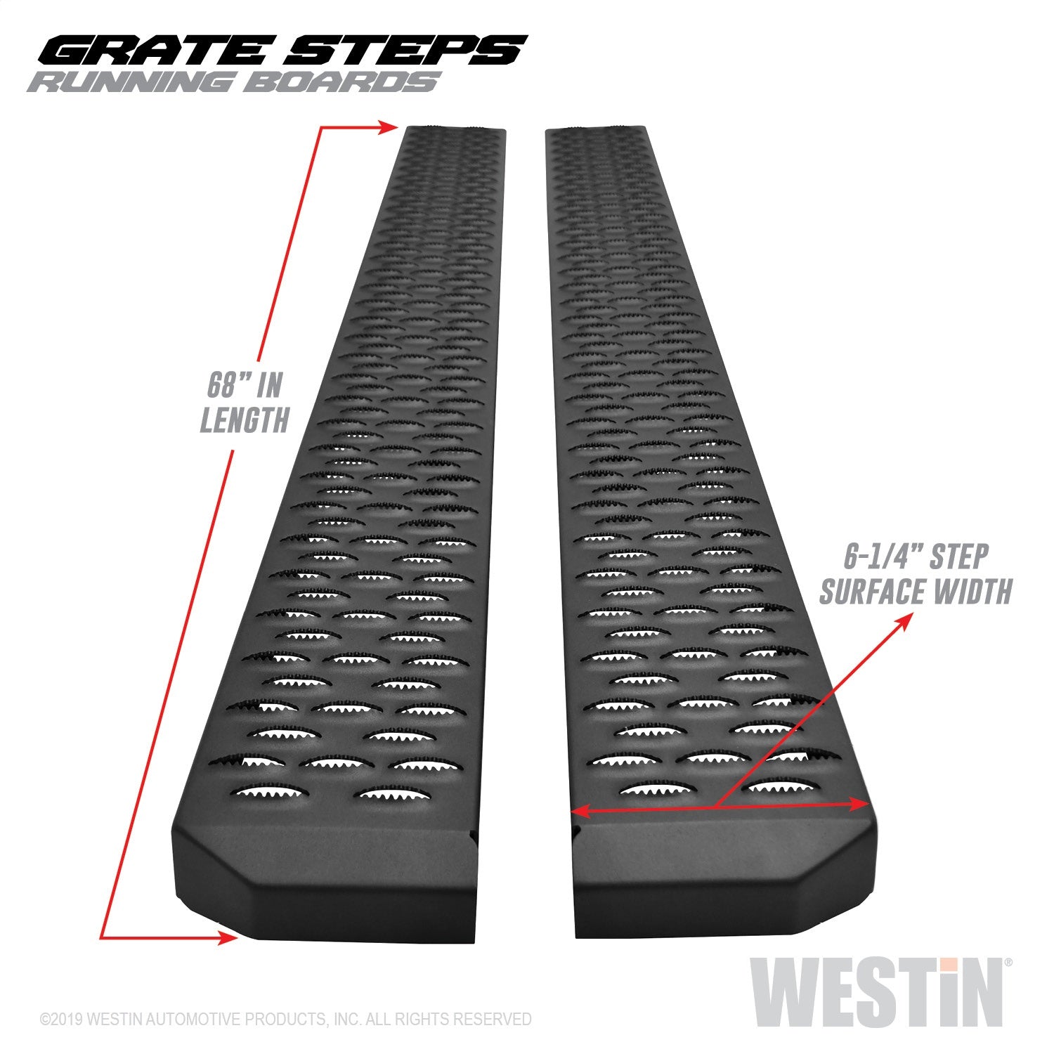 Westin 27-74715 Grate Steps Running Boards 68 in. Textured Black Pair